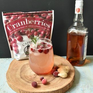 Cranberry Ginger Orange Bourbon Fizz