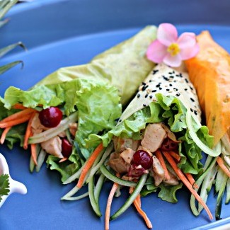 Cranberry Chicken Soy Wrap Hand Rolls