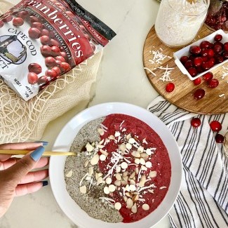 Cranberry Chia Seed Pudding Smoothie Bowl