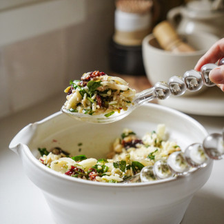 Orzo Salad with Cranberry Walnut Crumble