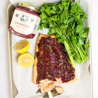Air Fryer Salmon with Cranberry Mustard