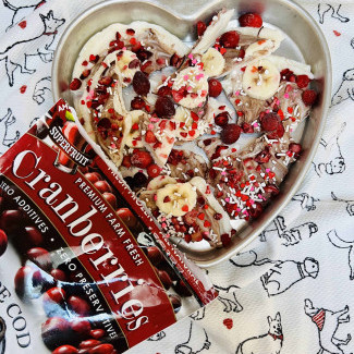 Valentine’s Cranberry Yogurt Bark